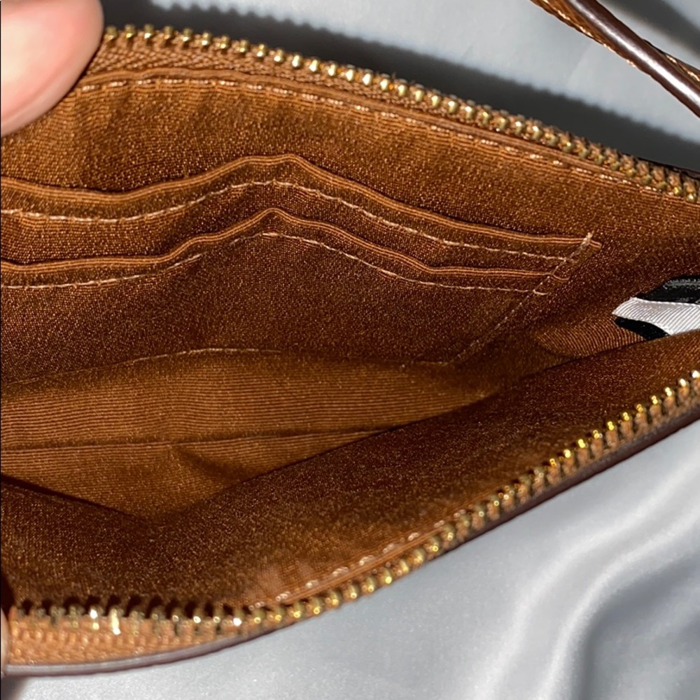 Coach New York Brown Leather Wristlet - Picture 4 of 7